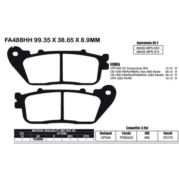 EBC EBC Brake Pads FA488HH